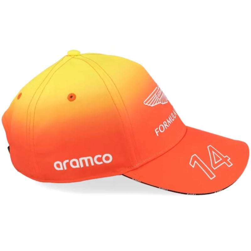 Boné Aston Martin Alonso Edição Especial Barcelona 2024 - Laranja