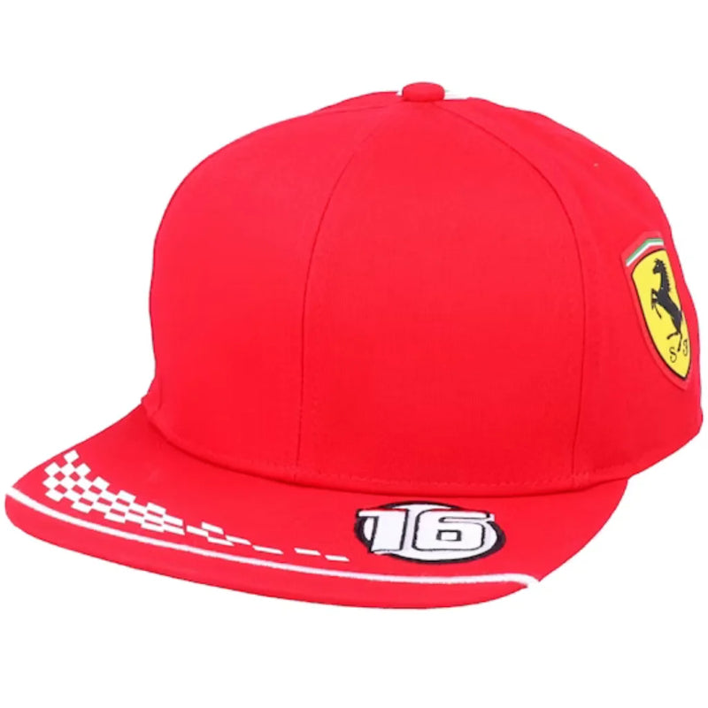 Boné Scuderia Ferrari Leclerc Snapback - Vermelho
