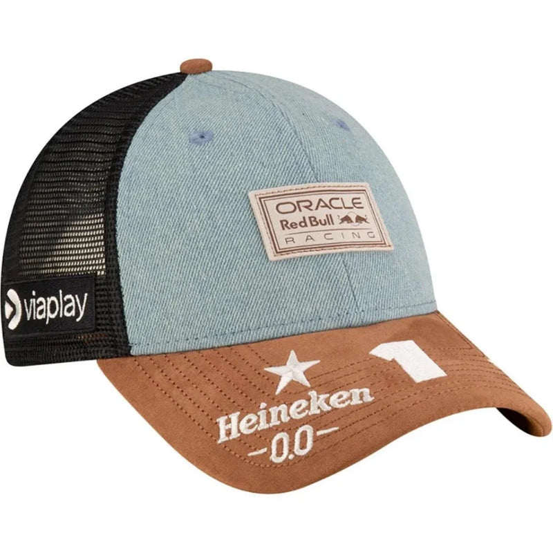 Boné Red Bull Racing Pilotos Edição Especial Austin 2024 - Azul Denim/Camurça Castanho