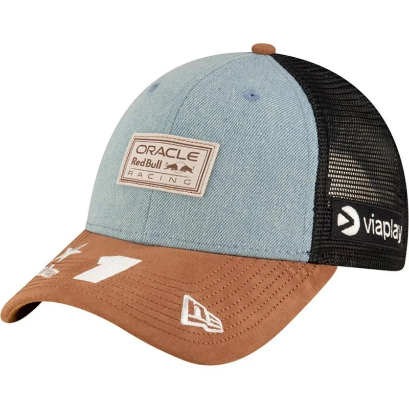 Boné Red Bull Racing Pilotos Edição Especial Austin 2024 - Azul Denim/Camurça Castanho