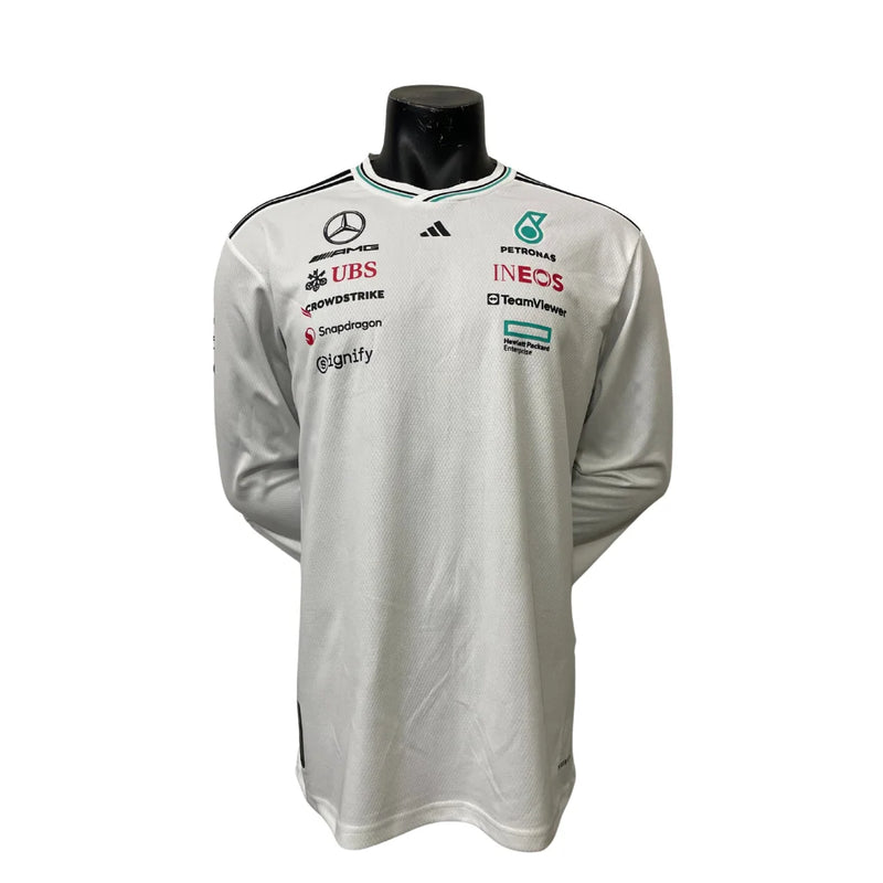 Lançamento Camiseta Manga Longa Branca Mercedes - 2025