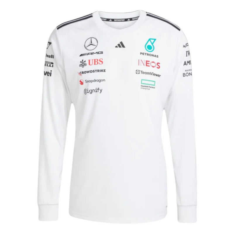 Lançamento Camiseta Manga Longa Branca Mercedes - 2025