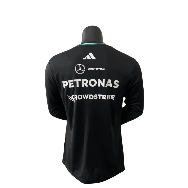 Lançamento Camiseta Manga Longa Preta Mercedes - 2025