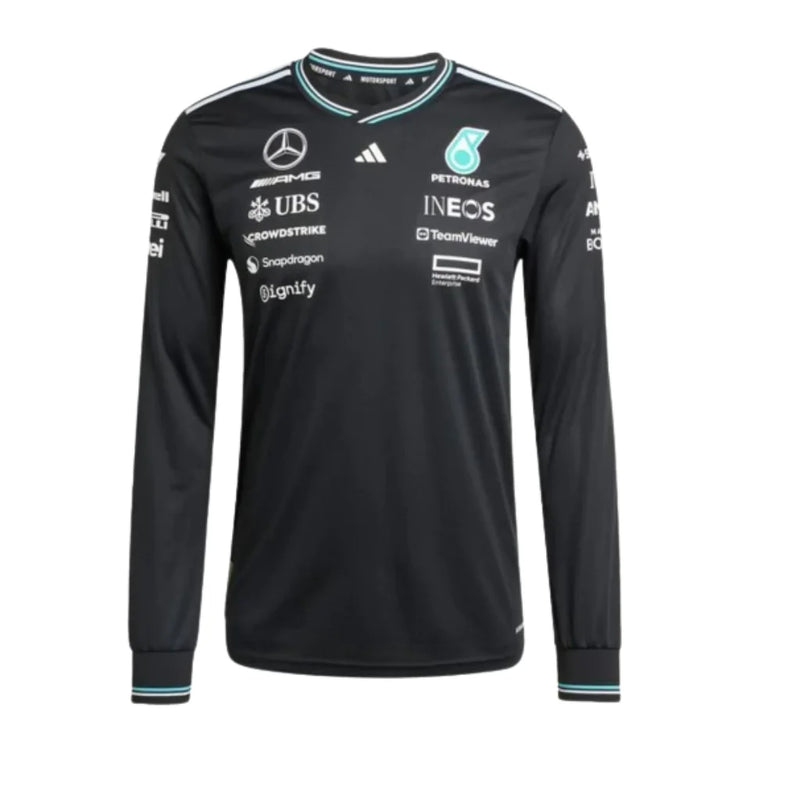 Lançamento Camiseta Manga Longa Preta Mercedes - 2025